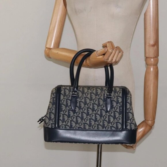 Christian Dior Trotter Canvas Hand Bag Navy Auth 126883 - Picture 3 of 16
